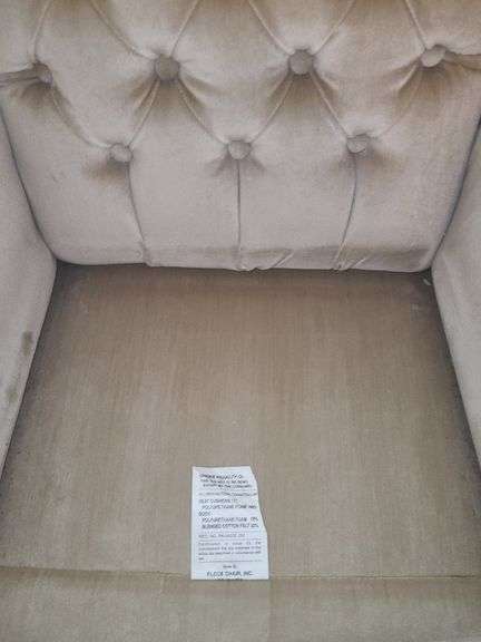 Crushed velvet cream colored Wingback chair