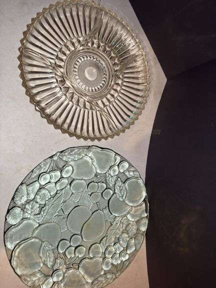 Glass serving trays.