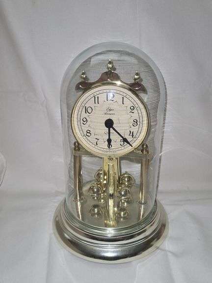 Elgin Mantel Quartz Dome Clock Rotating Pendulum