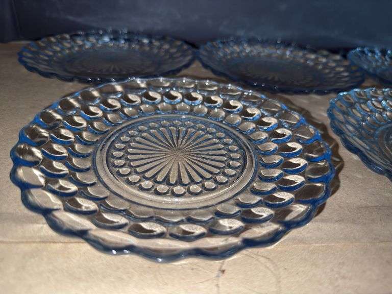 Anchor Hocking Blue Bubble Depression Glass
