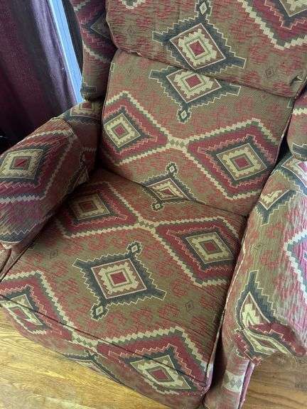 Traditional Reclining Wingback Chair with Large Pillow