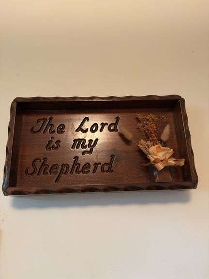 Wooden Lord is My Shepherd wall hanging
