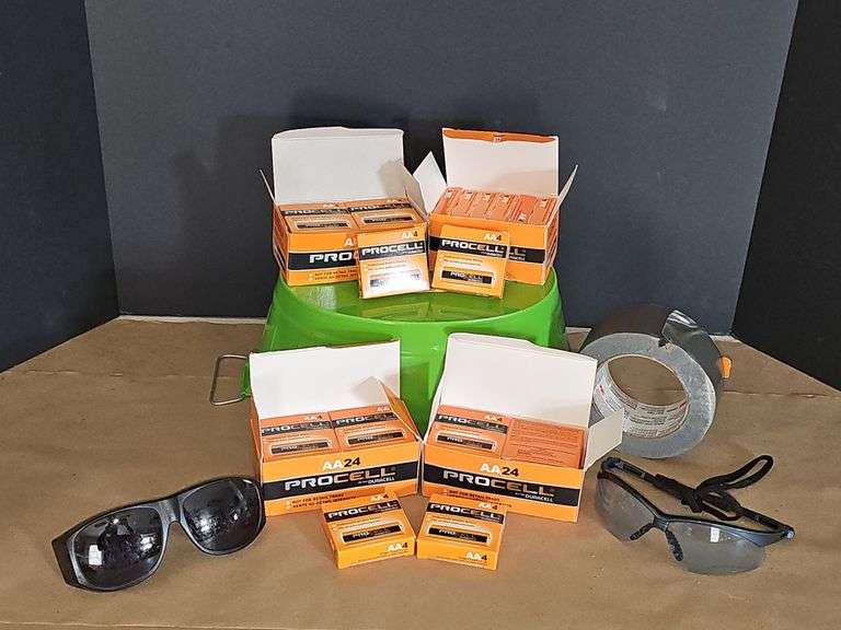 AA batteries, safety glasses and more.