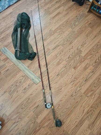 Vintage Yard Sticks, Fishing Poles & Net