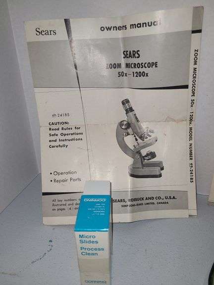 Vintage microscope & accessories