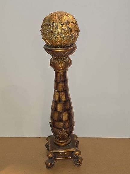 Ornate candle holders with ornate balls