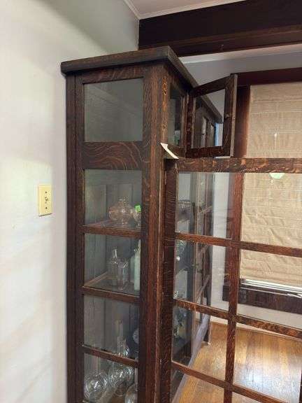 Wooden & glass library book case