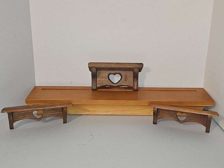 4 piece wooden wall shelves.