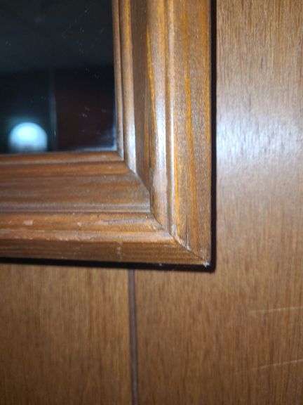 Wood framed mirror