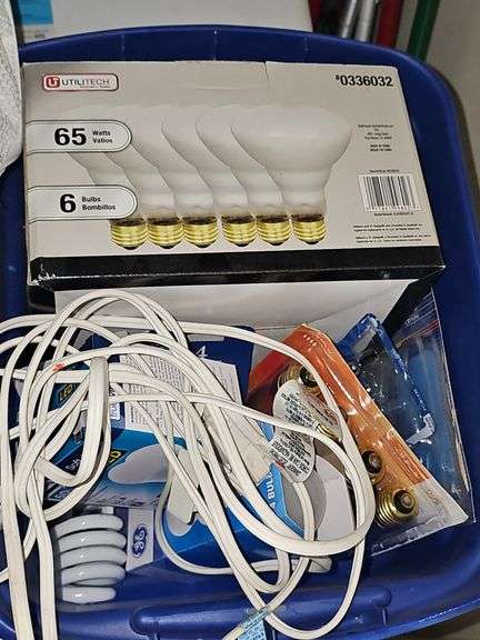 Shelf contents and cleaning supplies