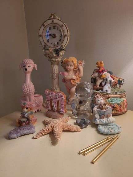 Decorative clock & figurines