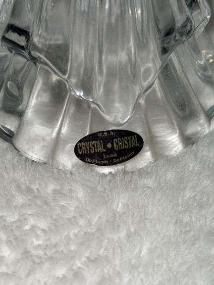 Clear Crystal Class Footed Vase & Clear Crystal Angel Holder