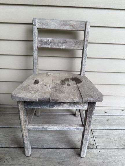 Small child's chair/display chair, concrete,  porcelain planters & more.