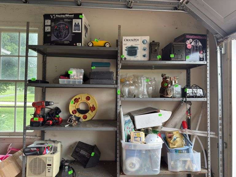 Metal shelves