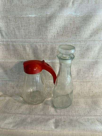 Vintage Syrup Dispenser & Vintage 70’s Good Seasons Glass Homemade Oil & Vinegar Dressing Bottle