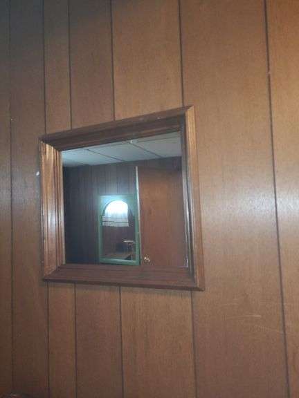 Wood framed mirror