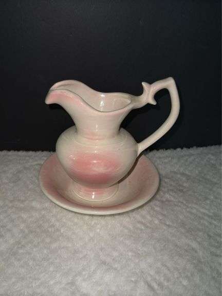 Small Wash Pitcher a Bowl Set with engraved name & date