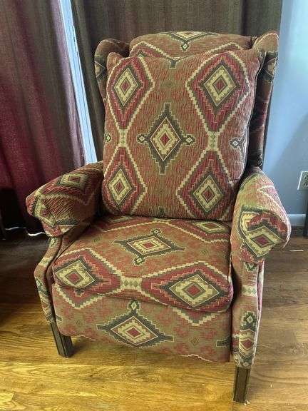 Traditional Reclining Wingback Chair with Large Pillow