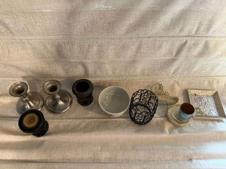 Various Candle Holders & New BIC Lighter