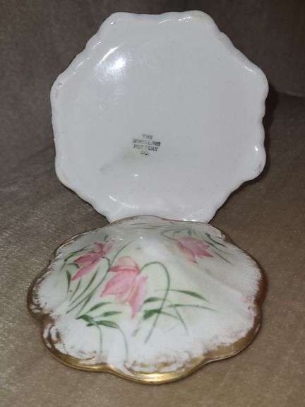 The Wheeling Co. jewlerybox, minature cut glass vase, and more.
