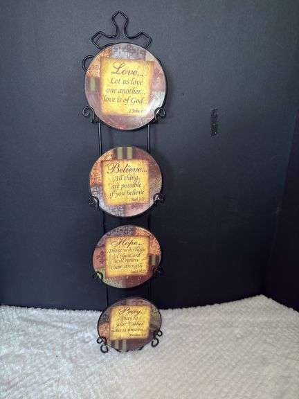 Minature plates and wall hanging plate holder
