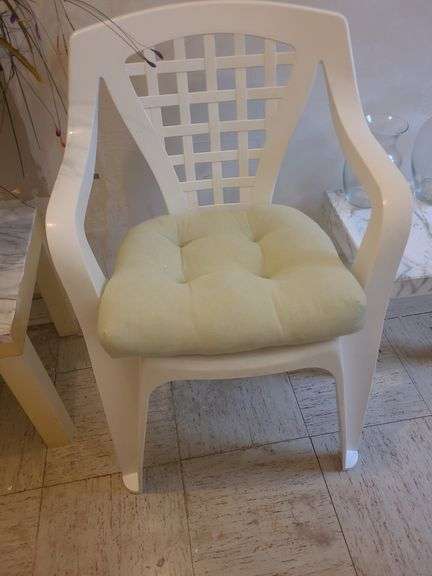 Plastic outdoor chair, plastic tables, & more