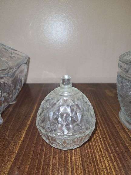 Clear glass candy dishes