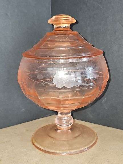 Vintage pink rose candy dish