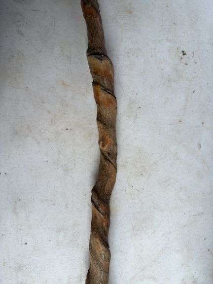 Wooden twisted walking cane