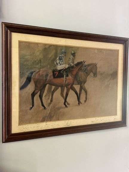 Framed horse drawing - signed