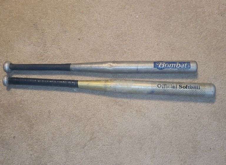 Baseball bats.