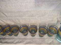 Vintage Libbey Drinking
Glasses Libbey Pastel Striped Tumbler Water Glasses & Pitcher