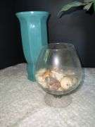 Glass Vases, Faux Flowers & Shells