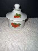 Vintage Strawberry Trinket Dish/Jelly Jar with signature G.J. Humphrey