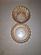 Federal Glass 10" Golden Petal Starburst Bowl & Carnival Glass Bubble Dessert/Fruit Bowls