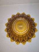 Federal Glass 10" Golden Petal Starburst Bowl & Carnival Glass Bubble Dessert/Fruit Bowls