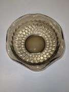 Vintage Smokey brown /Gray Candy Dish With Ruffled Rim