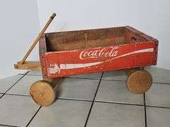 Vintage Coca-Cola crate converted to wagon