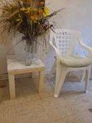 Plastic outdoor chair, plastic tables, & more