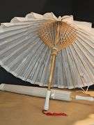 Wooden and cloth oriental style umbrellas
