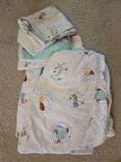 Blue tote of linens