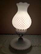 Milk glass electric lamp