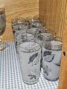 Leaf patter drinking glasses