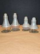 Metal & glass salt/pepper shakers & toothpick holder