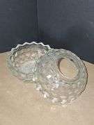 Flower vase with matching frog & 2pc clear glass candle holder