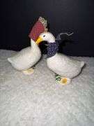 Vintage 1970's Mr & Mrs Bonnet Geese Figurine