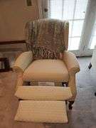 Wing back chair & throw