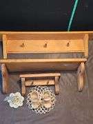 3 wooden shelves & decore