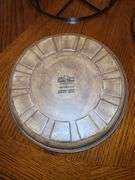 Metal pie plate holder & stoneware pie plate