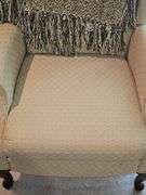 Wing back chair & throw